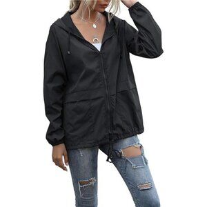 Women's Waterproof Raincoat Lightweight Rain Jacket Hooded Windbreaker